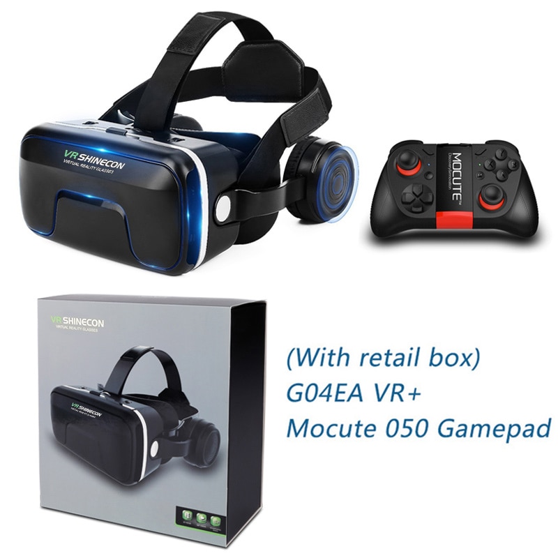 Shinecon Upgraded Z4 VR Large Viewing Immersive Experience Vr box 3D Virtual Reality Glasses with Stereo Headphone with gamepad: VR with mocute050