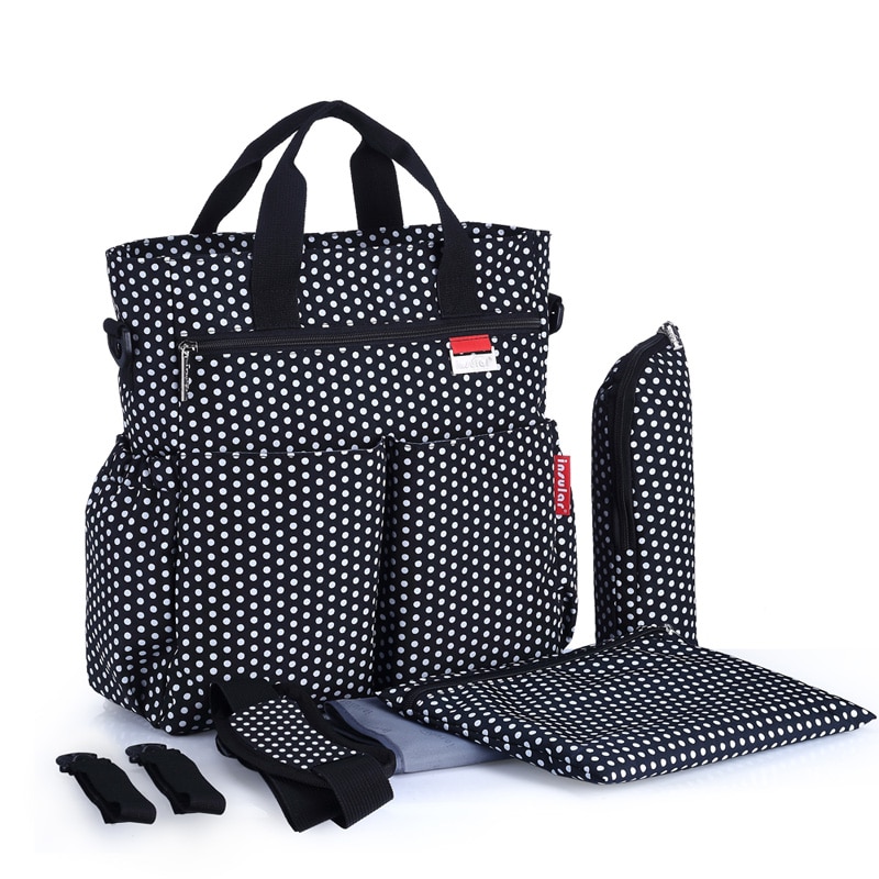 Barsel baby bleie bag multifunksjon baby bleie poser skrive ut vanntett stelle bag barnevogn poser