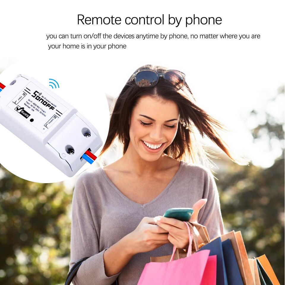 neue Sonoff Wifi Smart grundlegende Schalter 1CH/4CH R2 DIY Schalter Wireless Home Automation Timer Schalter 220 V fernbedienung per Telefon