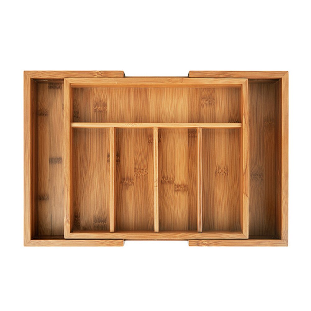 Bamboo Expandable Tray Drawer Organizer Cutlery Storage Box Retractable Cutlery Tray Kitchen Multi-Functional Drawer