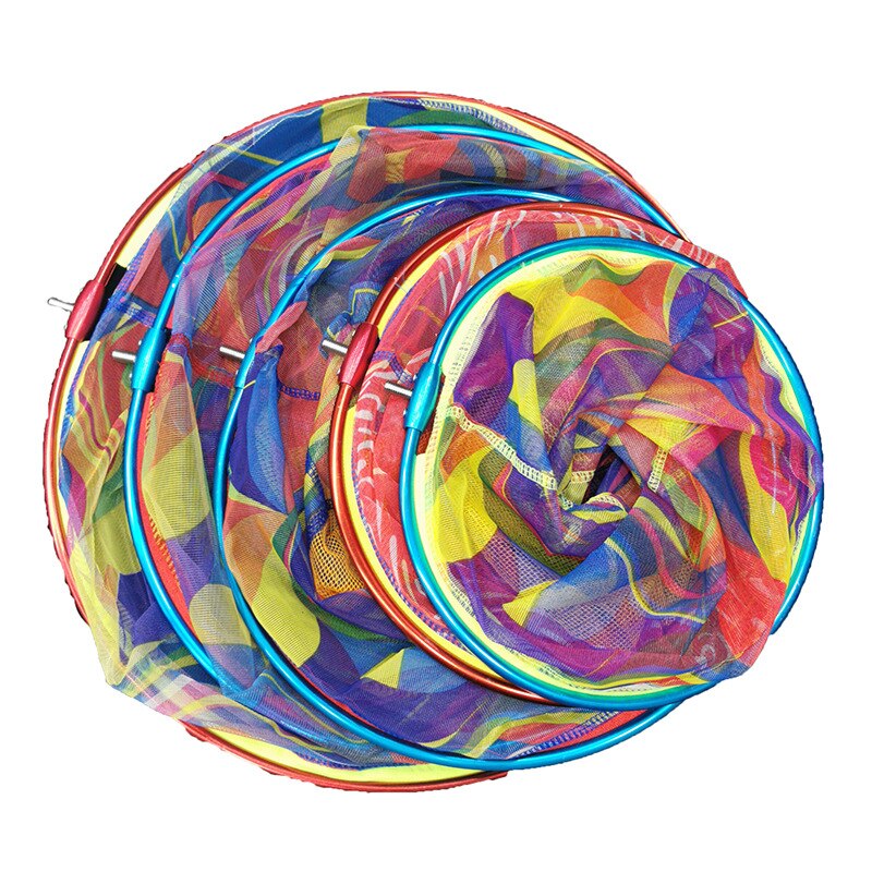 Red de pesca de malla pequeña redonda plegable, Red de aterrizaje manual con cabeza Brail, Red de inmersión de camarones, mariposa, Red de inmersión de insectos, 2022