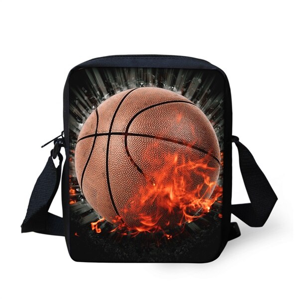 Instantarts cool 3d fire and ice voetbalprint jongens meisjes schooltassen kleuterschool student mini boekentas kinderen messenger bag: Cc2379e