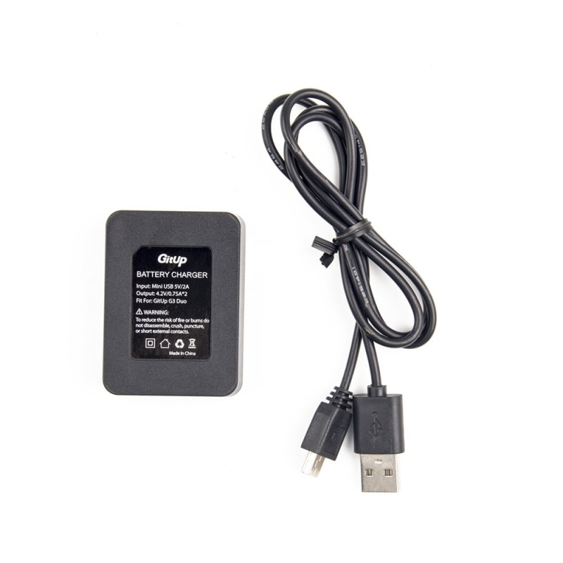 Original Dual Slot Battery charger for GitUp G3 Duo Git3 Action Camera Backup Battery Charger For DV AC Adapter