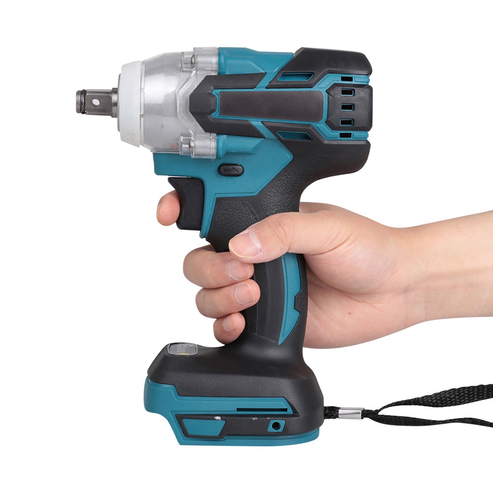 Electric Brushless Impact Wrench Rechargeable 1/2 Socket Wrench Power Tool Ribbon Battery Tungsten Steel Shaft 520NM Torque