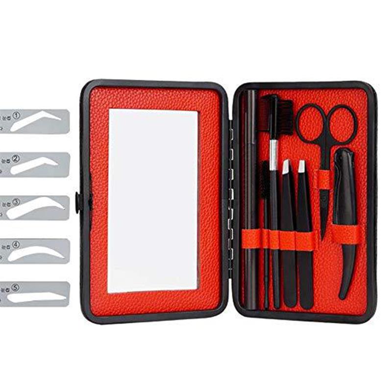 12PCS/1Set Eyebrow Kit Portable Eyebrow Grooming Set Eyebrow Trimming Kit for Men DIY Makeup Eyebrow Defining Tools Kit