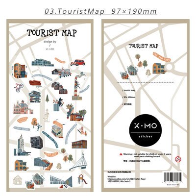 6 ontwerp mijn reis keuken kaart make-up papier sticker scrapbooking cartoon stijl planner boek decoratie: Toeristische kaart