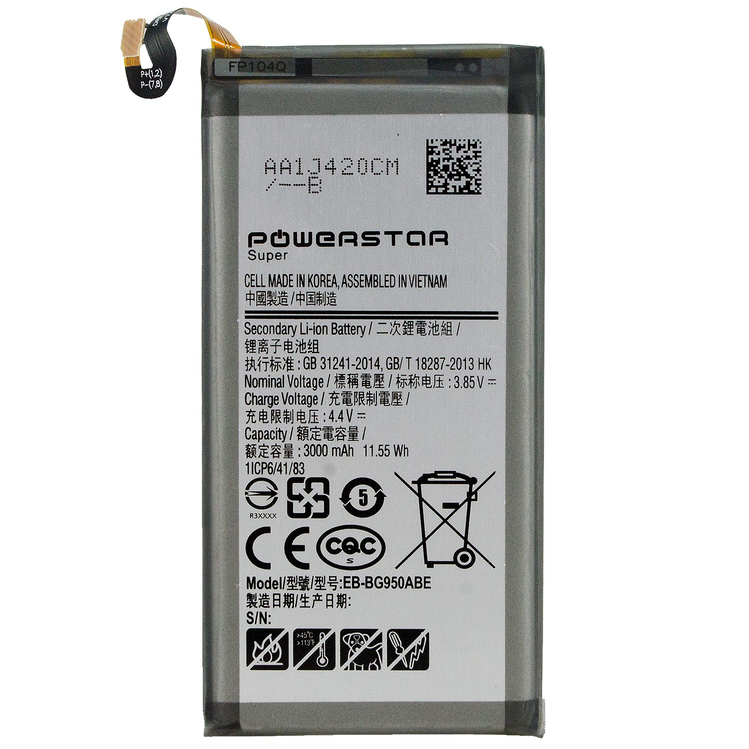 Samsung Galaxy S8 G950 Batterij Batterij EB-BG950ABE 3000Mah Powerstar