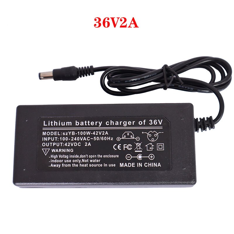 36V 2A battery charger output 42V 2A charger input 100-240VAC suitable for 10S series 36V 2A electric bicycles and two-wheelers