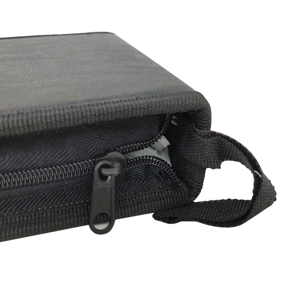 Doppelseitige aufbewahrungshülle für alben, dvd-organizer, schwarze schutzhülle, reißverschlussbox für zuhause, hartschalenetui für 40 discs, cd-tasche