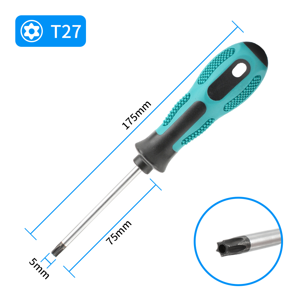 Juegos de destornilladores Torx magnéticos de precisión T5 T6 T7 T8 T9 T10 T15 T20 T25 T27 T30 Torx controlador de seguridad Kit de herramientas manuales de reparación: Naranja