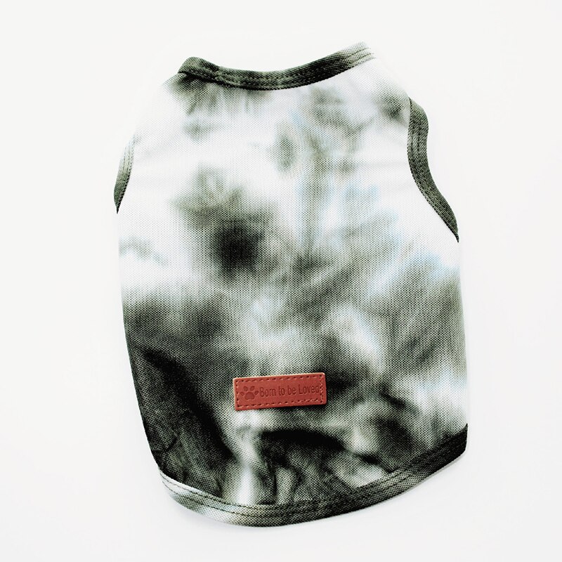 Tie Dye Pet Clothes Vest Dog Shirt Puppy Pet Clothing For Small Medium Dogs Chihuahua Yorkie Casual Breathable Costume: Green / L