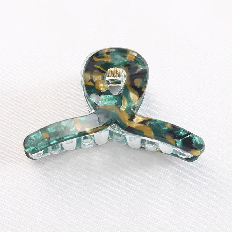 Bgffuy Mini couleur unie imprimé léopard acrylique croix griffes de crabe pince à cheveux coréenne filles femmes accessoires de cheveux: GRIS