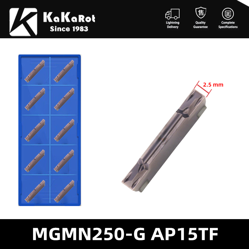 KaKarot Inserti in metallo duro zoppo per scanalatura MGMN150 MGMN 200 G MGMN250 MGMN300 M MGMN400 MGMN500 AP15TF Taglierina per tornio MGEHR MGEHL: blu