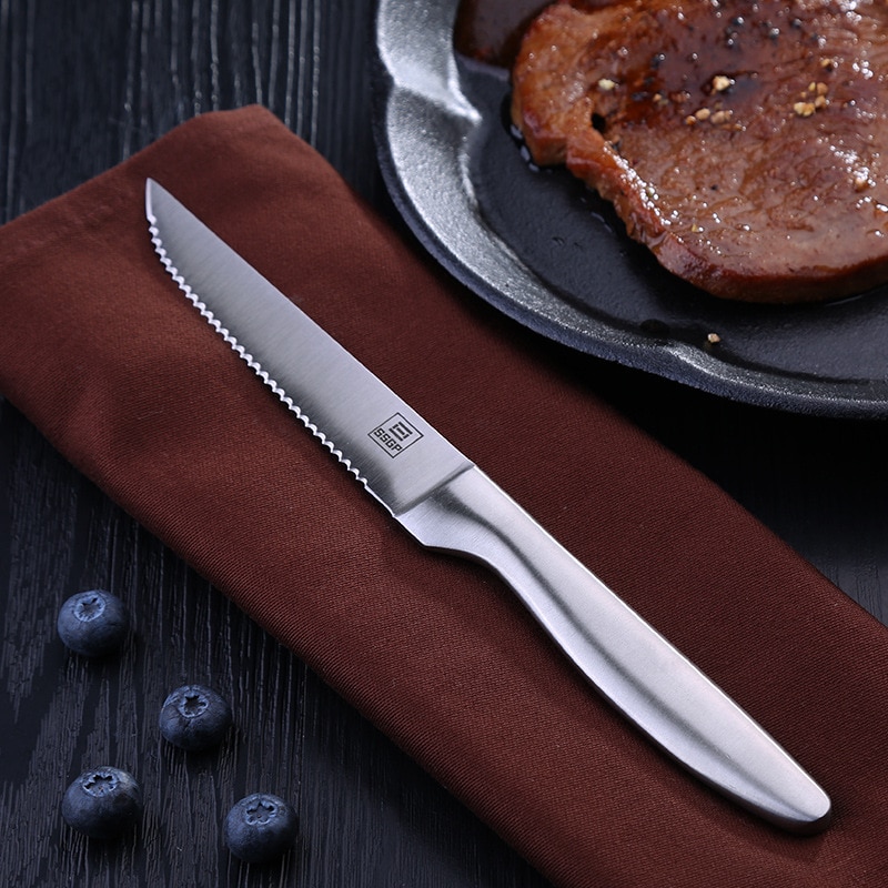 Edelstahl Steak Messer Groß einstellen Geschirr Abendessen Messer Thincked Griff Hohe Temperatur Widerstand Küche Zubehör