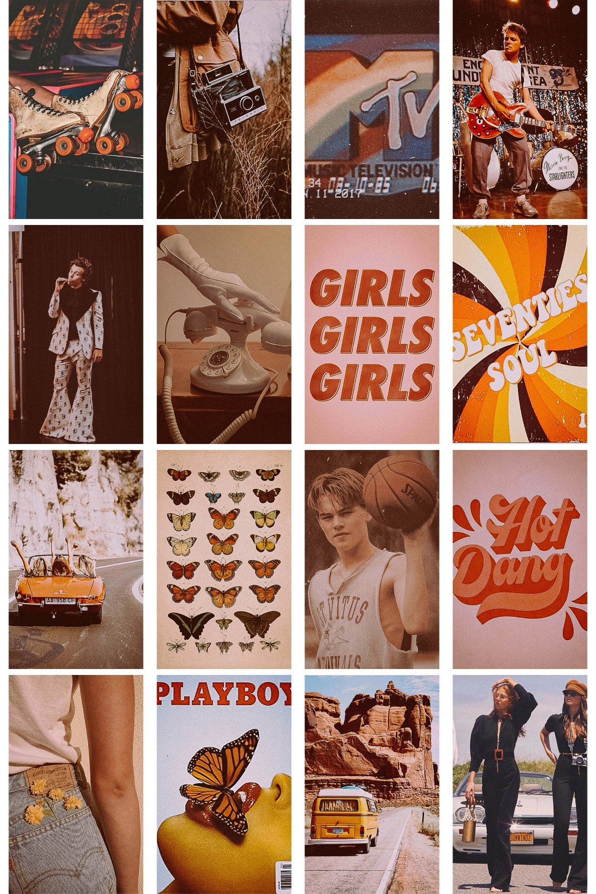 Vintage Wall Poster Collage Set-40 Pcs-Aesthetic-Retro Poster Set-10cm * 15cm