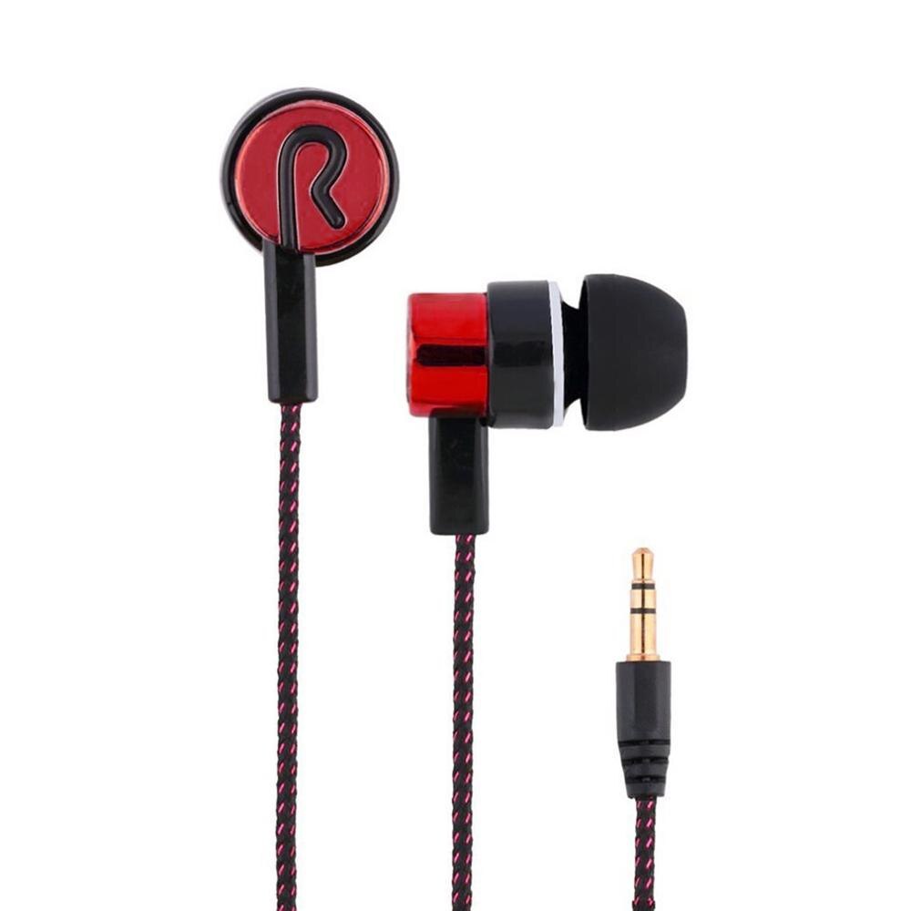 Kopfhörer Geflochtene Verdrahtung Super Bass In Ohr Musik Kopfhörer HIFI Stereo Ohrhörer Lärm Isolieren Sport Kopfhörer Mit Mic: red