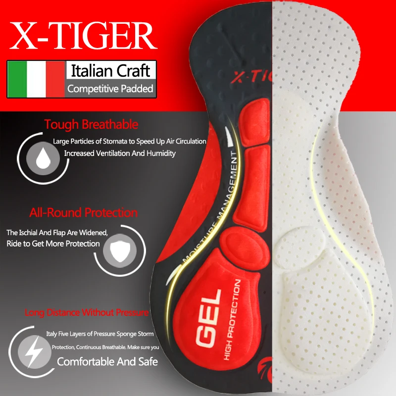 X-TIGER bavoirs de cyclisme Shorts 5D Gel Pad Pro Lycra rembourré vtt vélo de route bavoirs Shorts respirant hommes VTT bavoirs Shorts