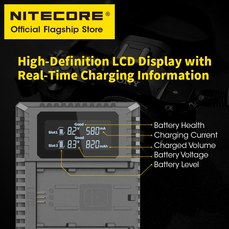 NITECORE USN4 PRO Sony camera charger USB fast charge intelligent NP-FZ100