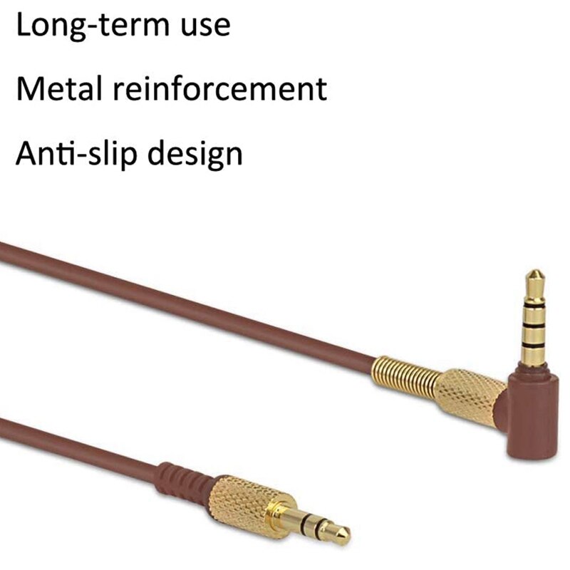 3.5Mm Male Naar Mannelijke Lente Vervanging Audio Kabel Voor Marshall Major Ii 2 Monitor Hoofdtelefoon Cords Extension Wire (bruin)