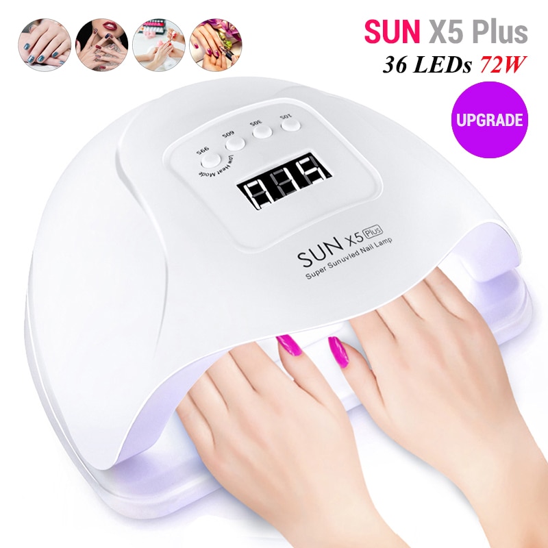 Zon X5 Plus Uv Led Lamp 72W Nail Droger Voor Curing Nail Gel Polish Lamp Lcd 36 Leds manicure Professionele Nail Art Tool