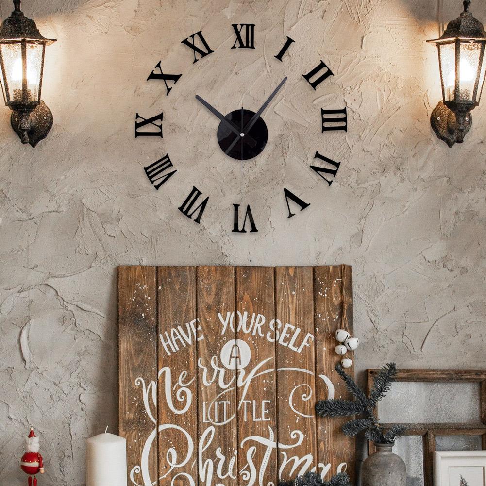 Big Size Clock Mirror Sticker DIY Brief Living Room Decor Meeting Room Wall Clock DIY 3D Wall Sticker Digital Innovative