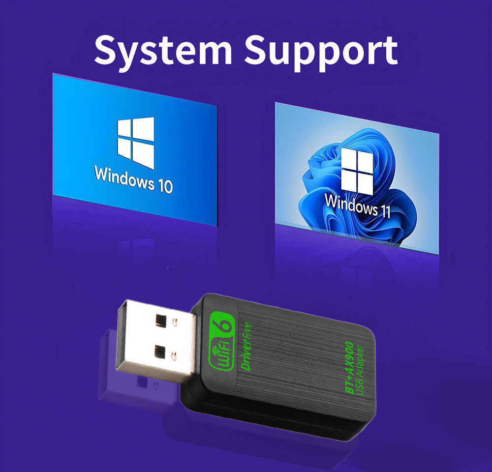900 Mbit/s USB WiFi 6 Bluetooth 5.4 Adapter 2in1 Dongle Dual Band 2,4 G & 5 GHz Drahtlose Netzwerkkarte FAHRER KOSTENLOS für Fenster 10/11