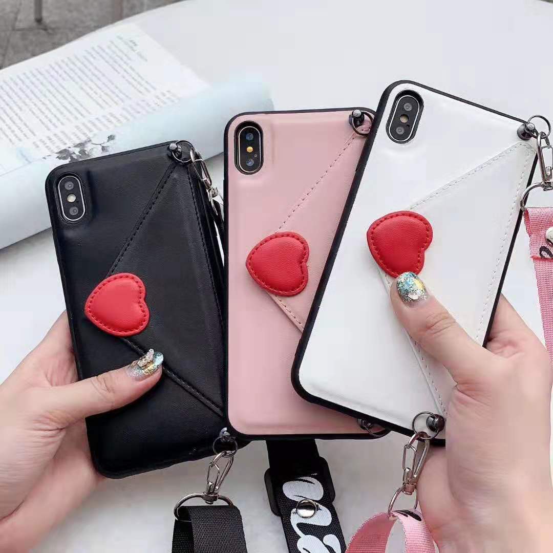 Telefoon geval voor Huawei P30 P30 pro P30 lite zachte pu lederen tpu hart walt kaarthouder case cover p30 coque met riem