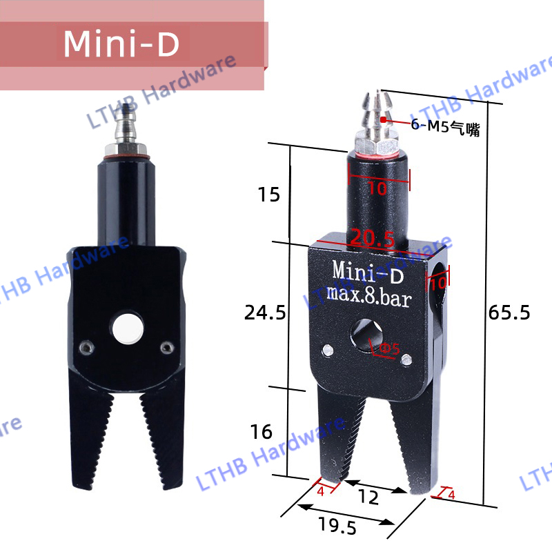 Pneumatische Grijper Manipulator Armatuur voor Spuitgieten Grijpen Met Sensor Schakelaar Water Uitloop Clip Robot Arm Arm Armatuur Cilinder: WHITE