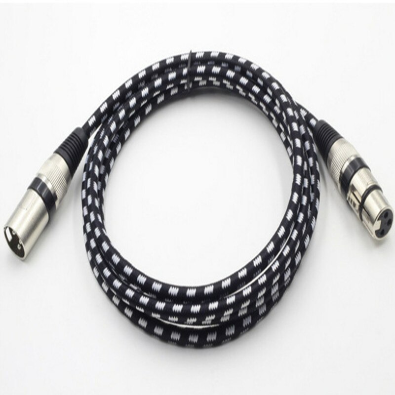 XLR Cable 3 pin Male To Female Adapters XLR Extension Cables Aux Jack For Microphone Mixer Amplifier Audio Cable: Black White Net / 3m