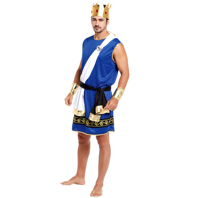 Fantasia Oude Griekse mythologie De koning van goden Zeus Cosplay Mannen Halloween Koning Kostuums Carnaval Kerst Maskerade jurk