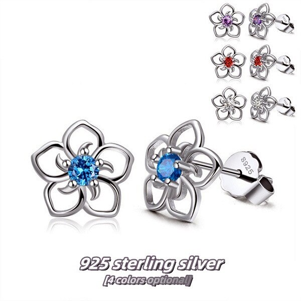 925 silber Nadel Luxus Bauhinia Kristall Blume Ohrringe frauen Braut Hochzeit murmeln Schild Jahrestag Schmuck