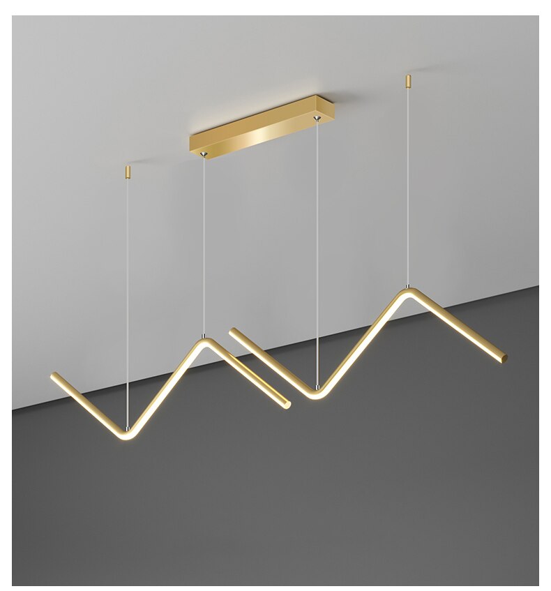 Nordisk minimalistisk lysekrone hjemmeindretning moderneartisk stue restaurantophæng lysarmaturer: Guld / Varmt lys