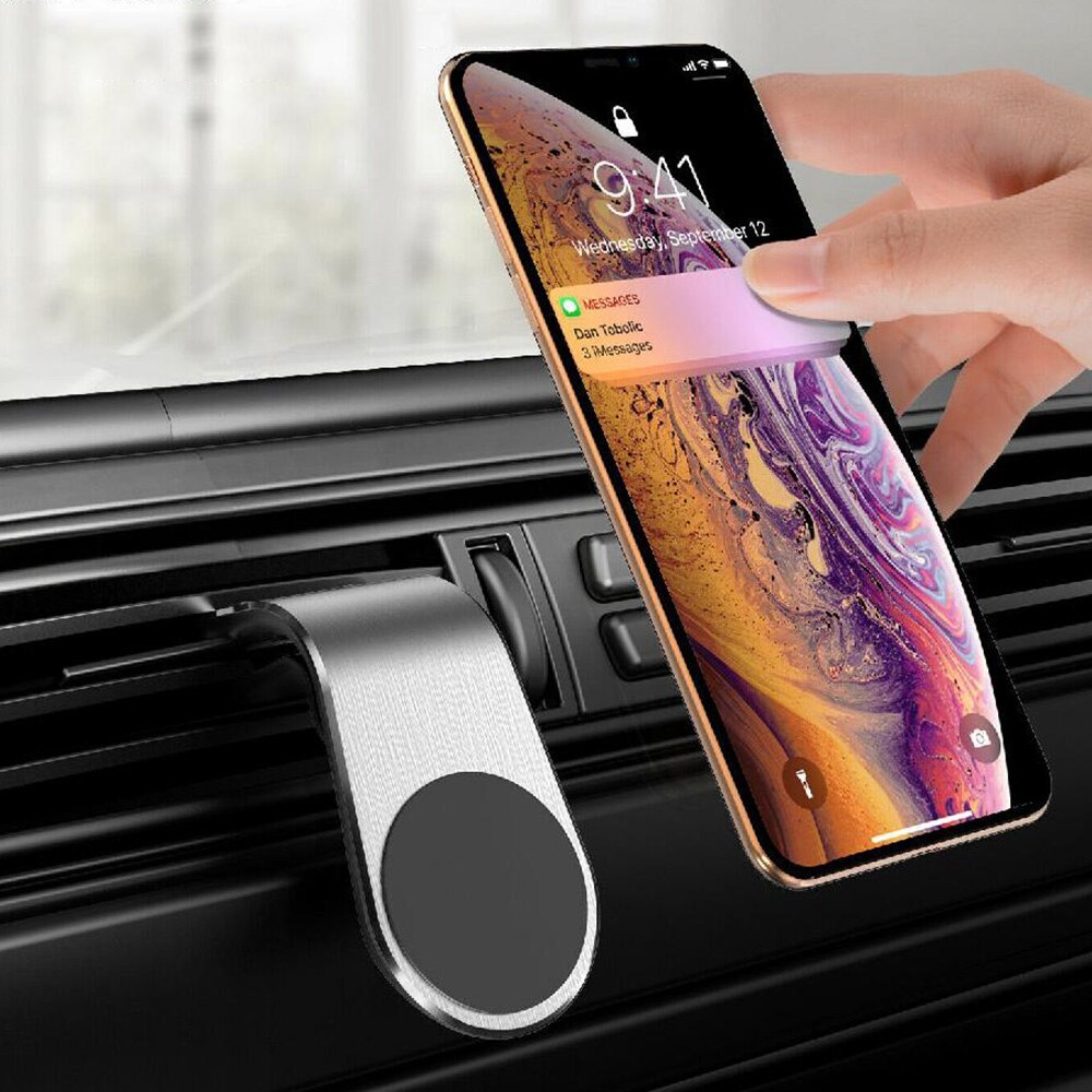 Support métallique support de téléphone magnétique pour voiture, Mini Clip sur ventilation, aimant Mobile très joli