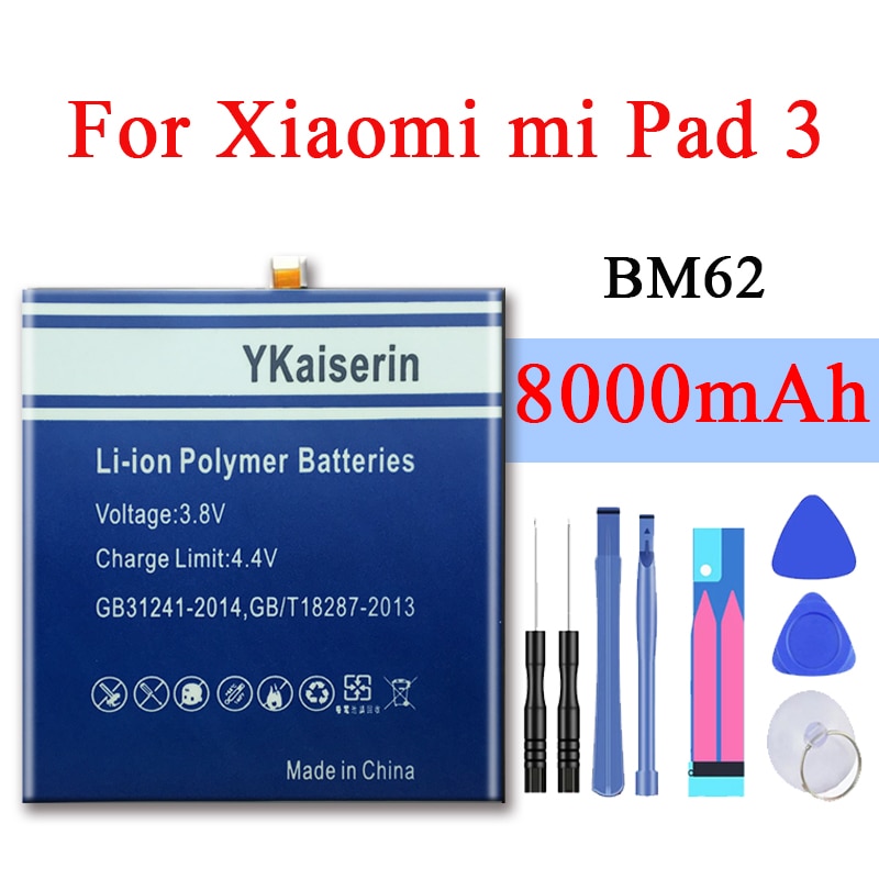 8000 Mah Li-Polymeer Batterij 100% Voor Xiaomi BM62 Batterij Bm 62 Voor Xiaomi Pad 3 Mipad 3 MEC91 BM62 Batterijen Bm62 Batterij Batterij