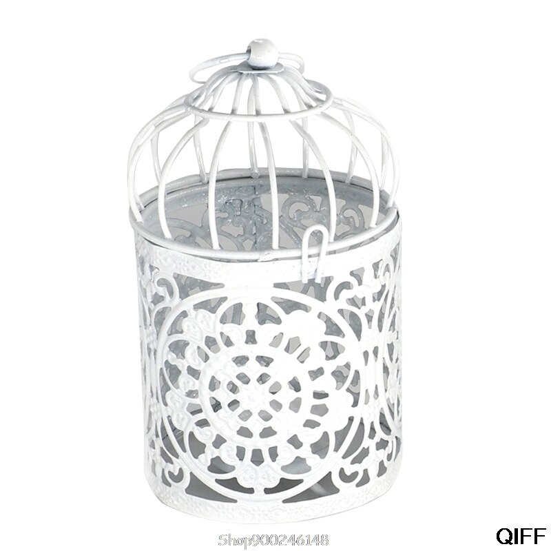 Hollow Holder Candlestick Tealight Hanging Lantern Bird Cage Vintage Wrought N18 20: 5AC100492-D