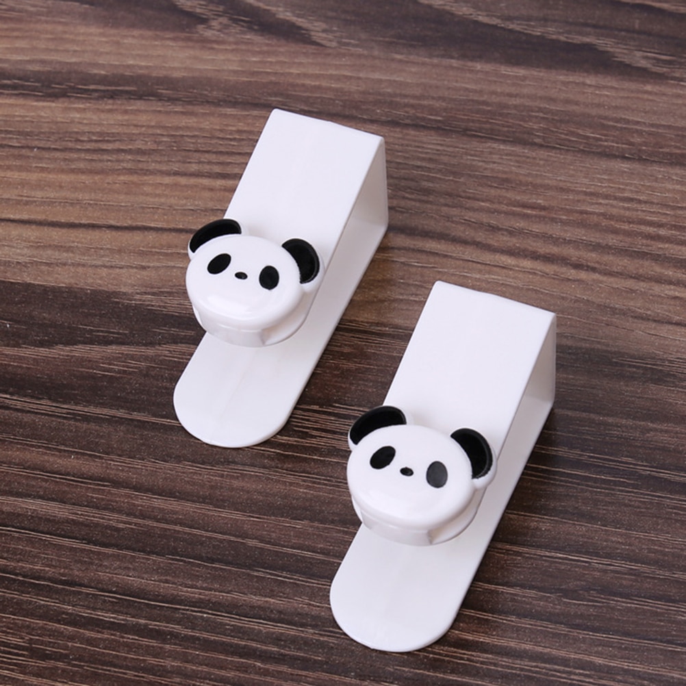 Colgador multifunción para 4 uds, gancho para puerta con patrón de Panda, gancho montado en la pared, gancho para almacenamiento de cocina y baño