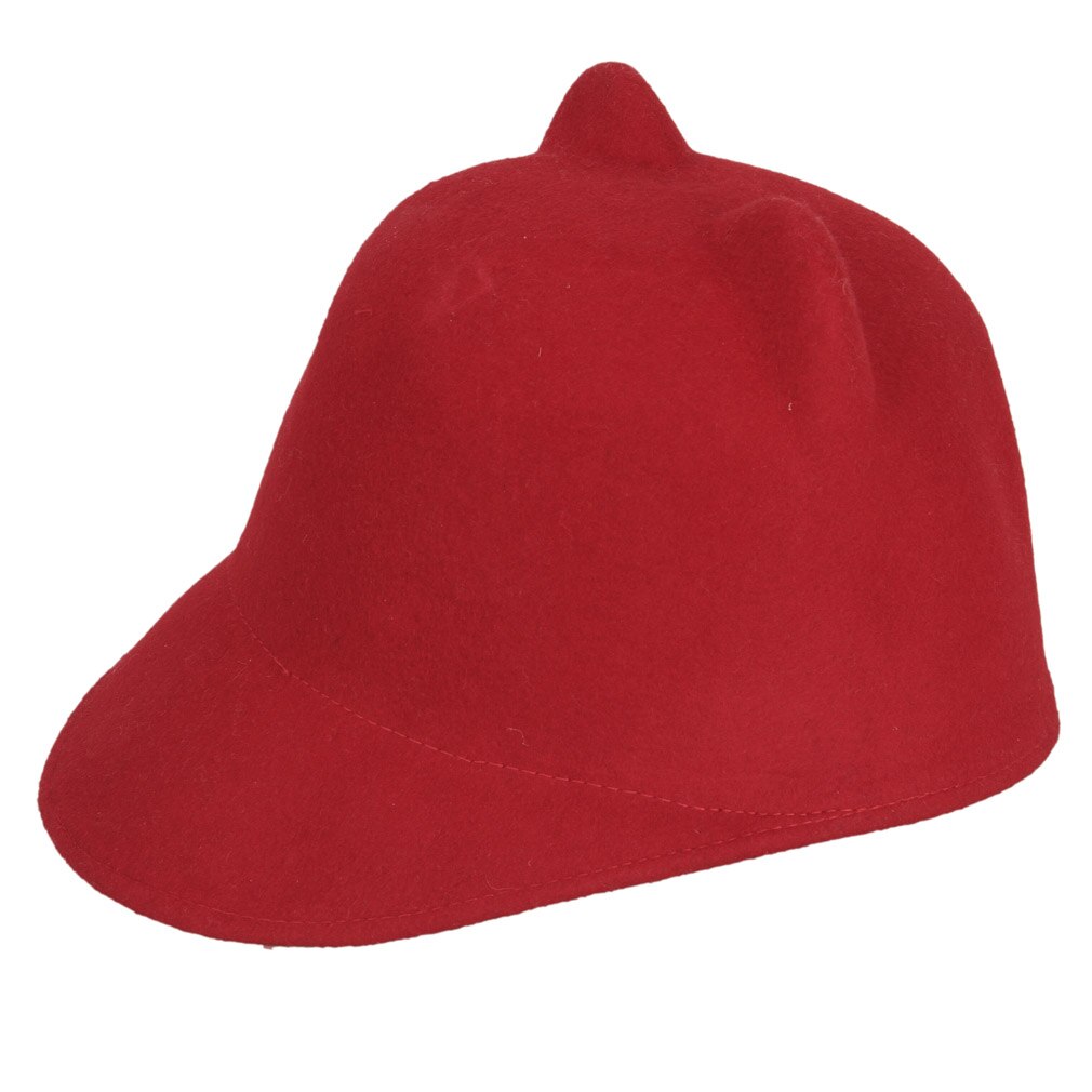 Gorro LUCKYLIANJI de lana de 100% de para primavera y otoño e invierno, sombrero de demonio para mujer, sombrero con orejas de gato, Bowler, gorro de Halloween (talla única: 57cm): Rojo
