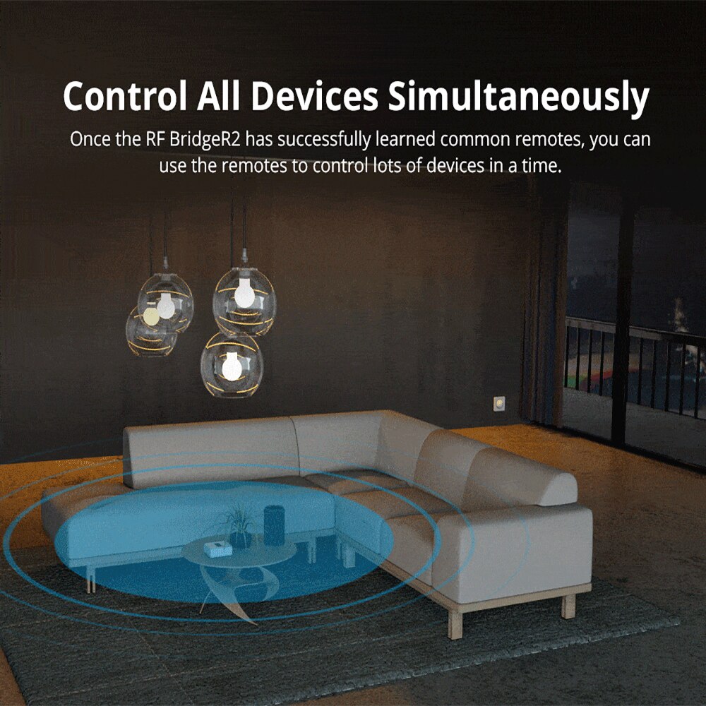 Sonoff RF Bridge R2 WiFi 433 MHz Switch Smart Home Remote Control Via Ewelink APP Automation Wi-Fi Remote RF Controller