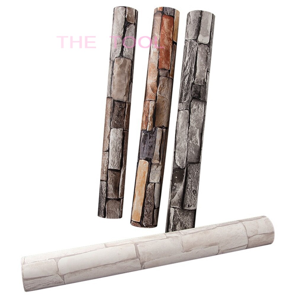 Papel tapiz de de ladrillo rojo y gris para paredes, rollo de papel tapiz 3D para sala de estar, dormitorio, piedra, papeles tapiz decoración del hogar