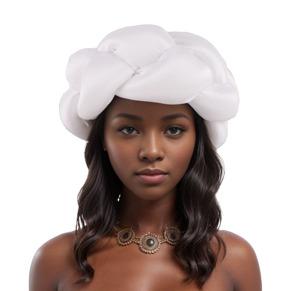 Exagerado Grande Trança Cabeça Banda para As Mulheres, Raw Silk Turbante Cap, Nigéria Wedding Party Headpiece, Headband Feminino, Novo: Dourado