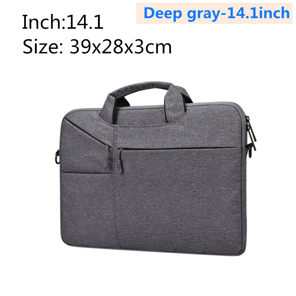 Waterproof Portable Laptop Bag Case Protective 13.3 14.1 15.4 15.6 inch Handbag Macbook Pro 15.6 for Apple liner felt briefcase: Deep gray-14.1inch