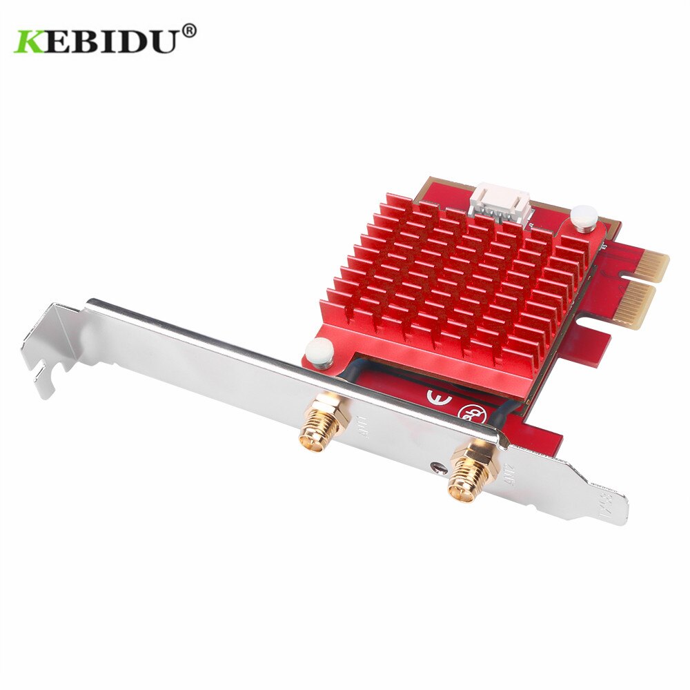 Kebidu 3000mbps ax200 802.11ax wifi 6 pci-e placa de rede bluetooth 5.0 sem fio wifi6 pci express antena wifi 5g adaptador txa083