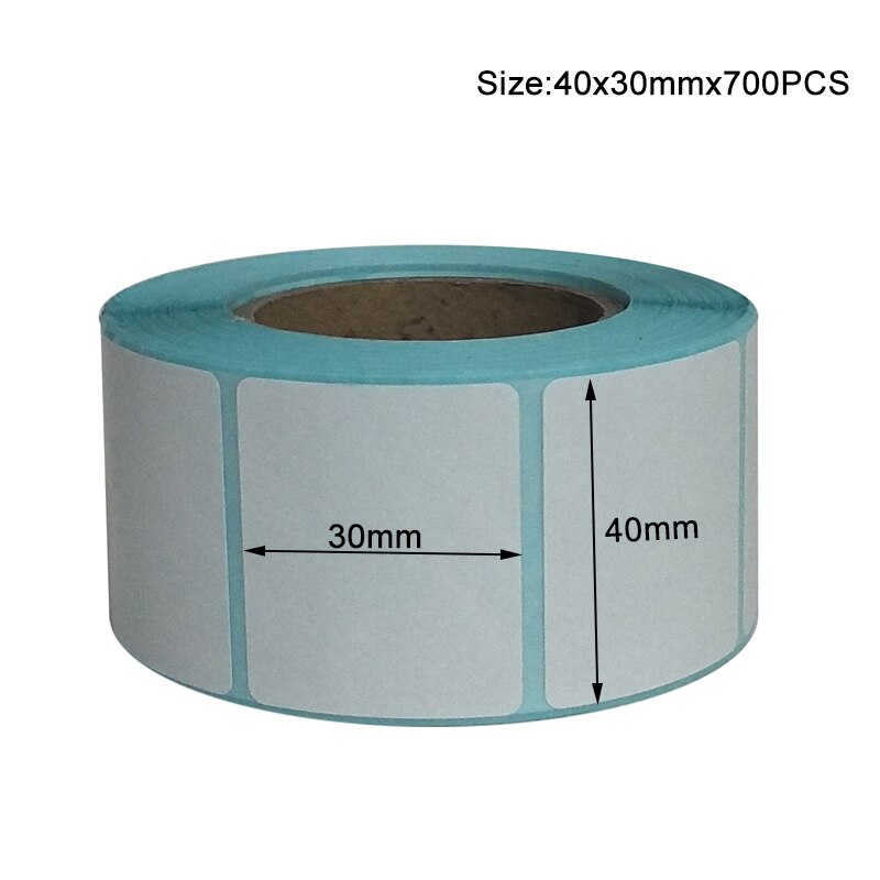 700pcs/Roll Adhesive Thermal Label Sticker Paper Supermarket Price Blank Barcode Label Direct Print Waterproof Print Supplies: 40x30mm-700pcs