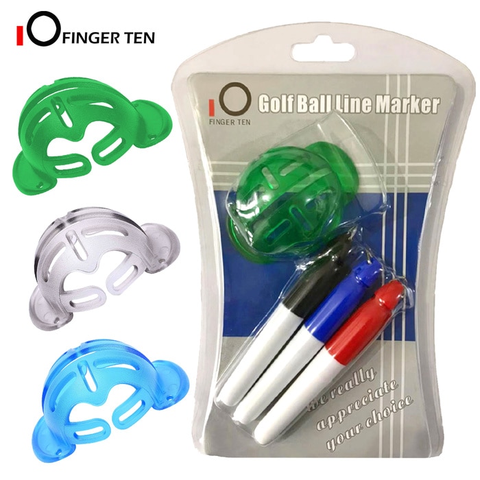 Durable Plastic Golf Ball Liner Marker Template Drawing Marking Spot Liner Alignment Putting Tool with 3 Marker Pens