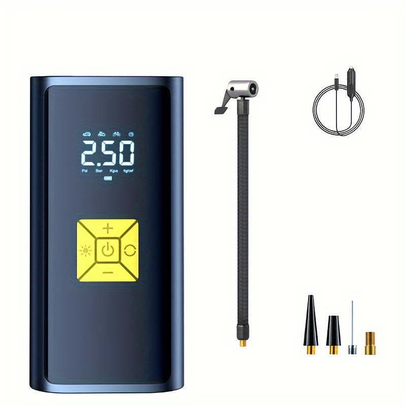 Wireless car air compressor electric tire inflation pump suitable for motorcycle, bicycle, boat, car tire ball: WHITE