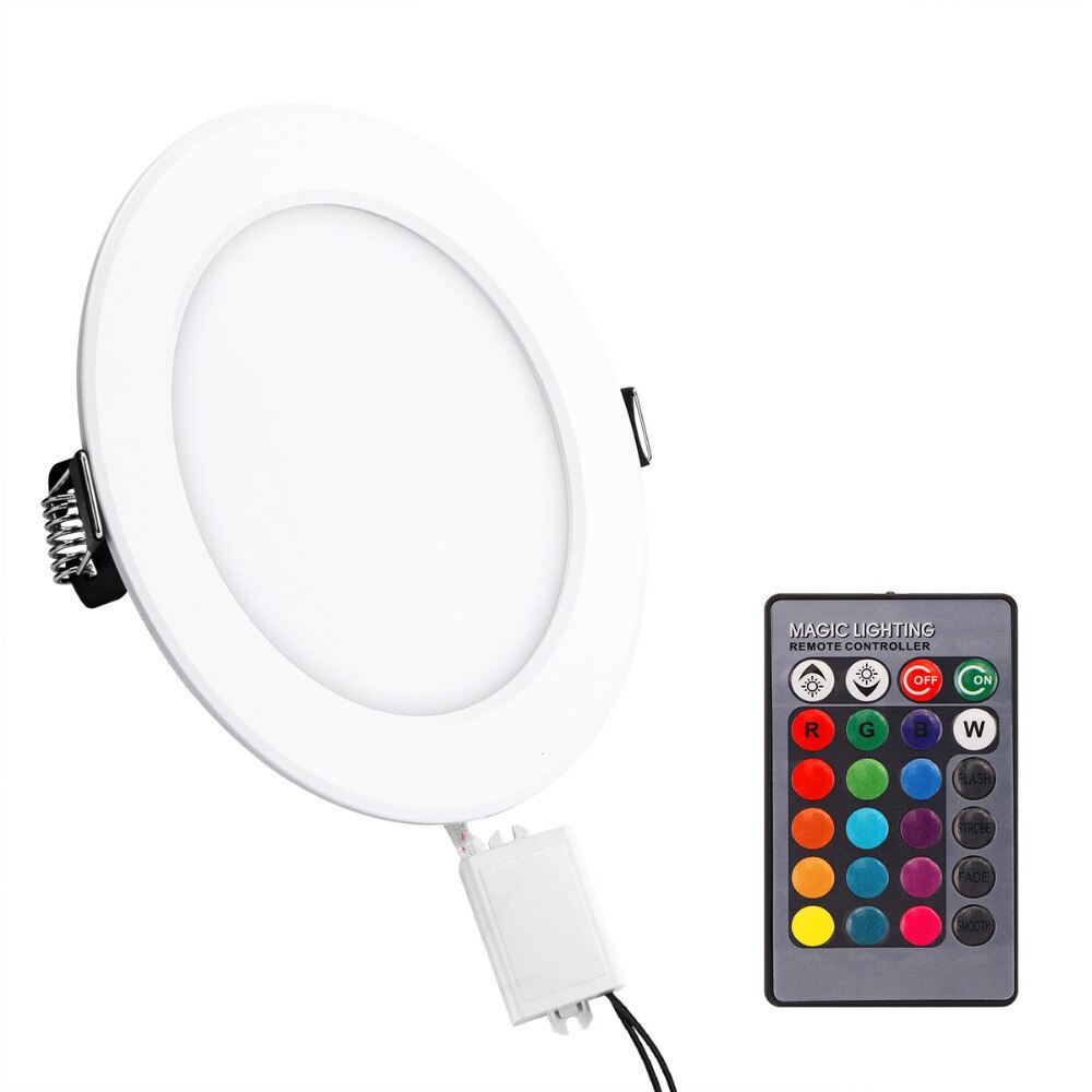 LED Panel Lamp 5W 10W RGB LED Panel Light With Remote Control Round Shape Downlight Lamp Ceiling Lights Indoor Lighting