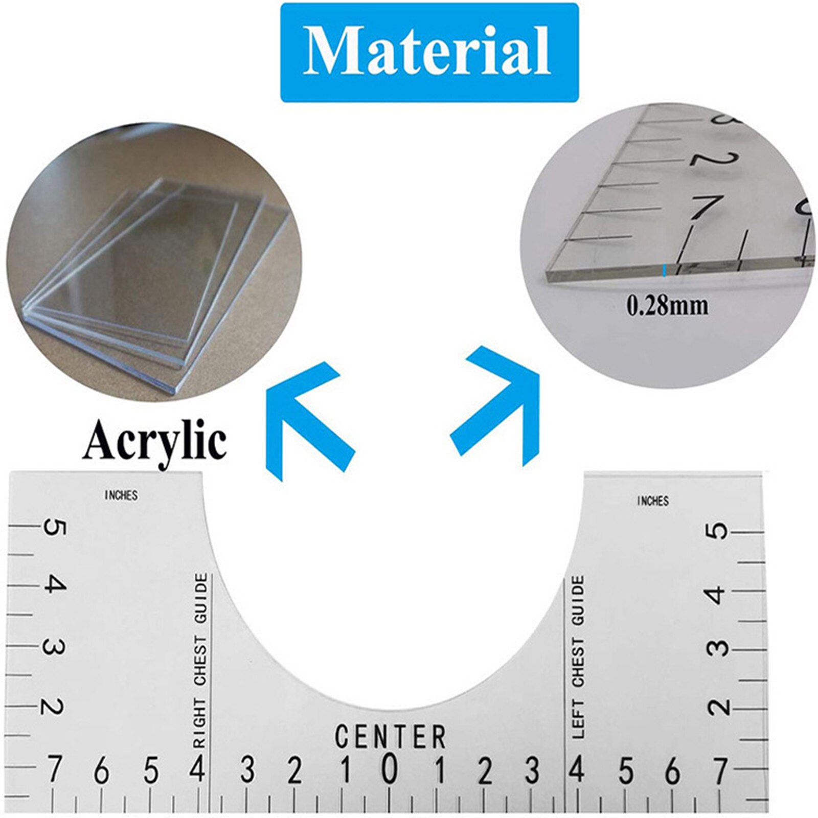 Acrylic Transparent T-Shirt Ruler Tee Ruler Guide ... – Grandado