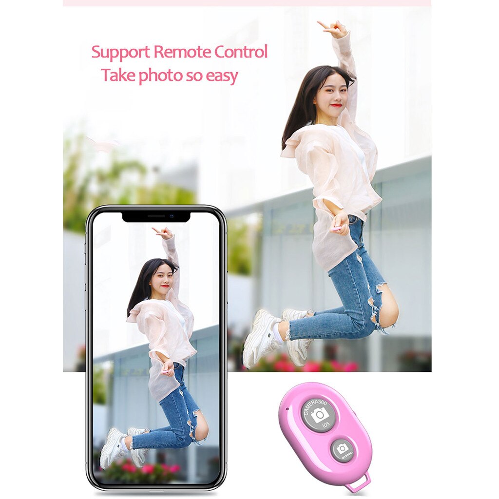 Extendable bluetooth Selfie Stick with LED Ring Fill-Light Foldable Live Tripod