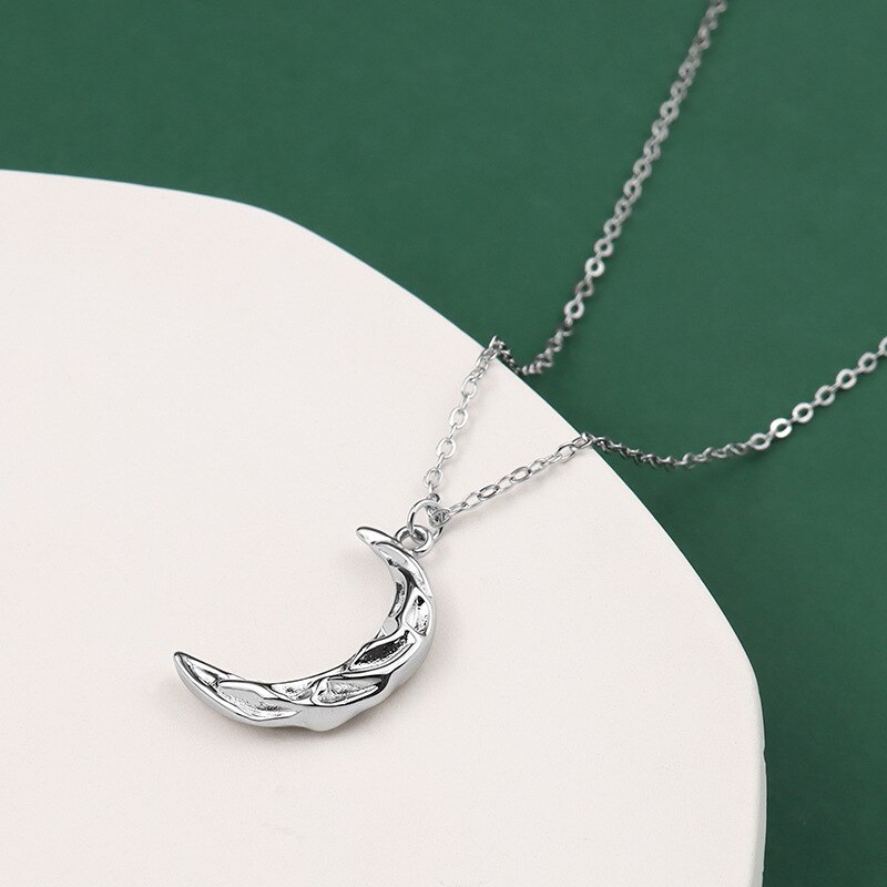 Zilver Kleur Onregelmatige Crescent Moon Ketting Voor Vrouwen Sleutelbeen Ketting Hanger Kettingen Sieraden: Silver Color