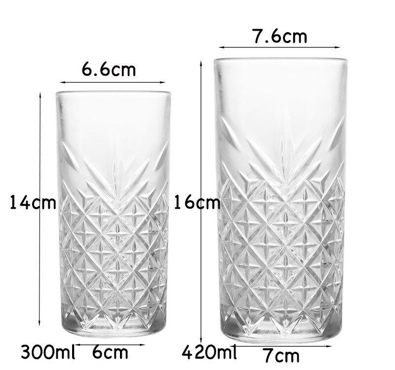 2PCS Highball Glasses Barware Collins Tumbler for Water, Juice, Beer, and Cocktail Set of 2